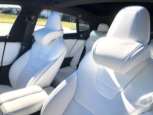 EV Premium Customs Featured on Electrek Magazine: "Tesla vehicles made more comfortable with new custom headrest"