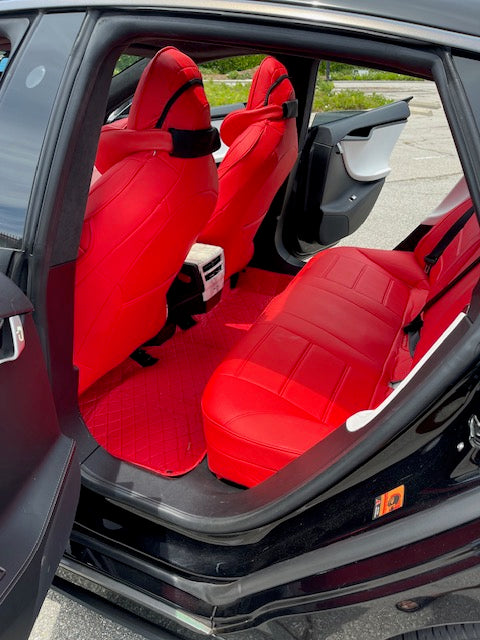 NEW ARRIVAL! Tesla Model S Customized FULL SURROUND CAR SEAT ARMOR - Nappa Leather