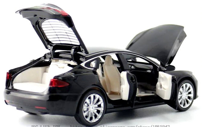 Black Tesla model S toy car