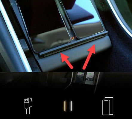Tesla Model 3 Model Y Dual Phone Qi Wireless Car Charger