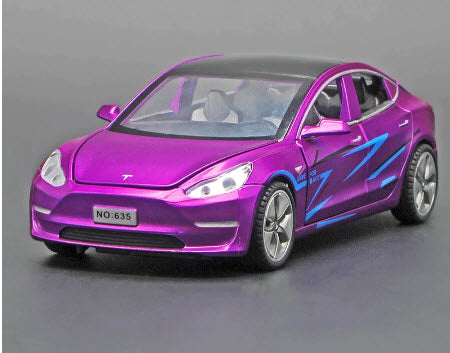 Purpple Tesla model 3 toy car