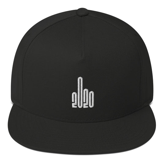 Black snapback cap with the F20 design embroidered on it
