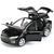 4 Tesla model X toy cars, blue red, white and black