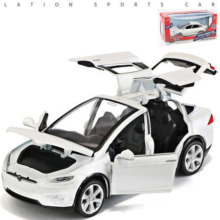 White Tesla model X toy car